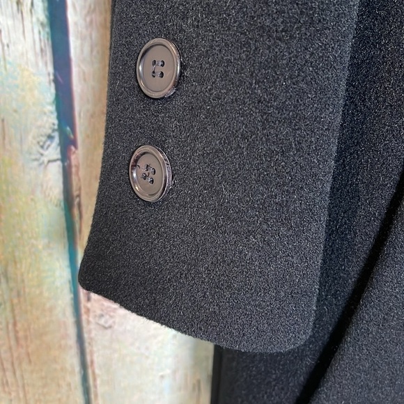100% Cashmere Anne Klein Classic Black Coat 12/14 - Picture 6 of 16